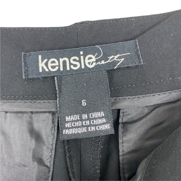 Kensie Pretty Women's Black Mid Rise Wide Leg Trousers Dress Pants US 6 - Picture 5 of 8